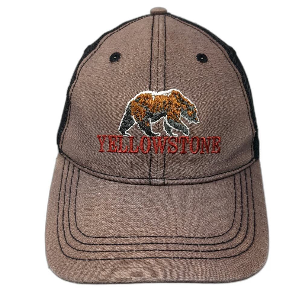 Prairie Mountain Trucker Hat Brown Black One Size Yellowstone Bear Ripstop